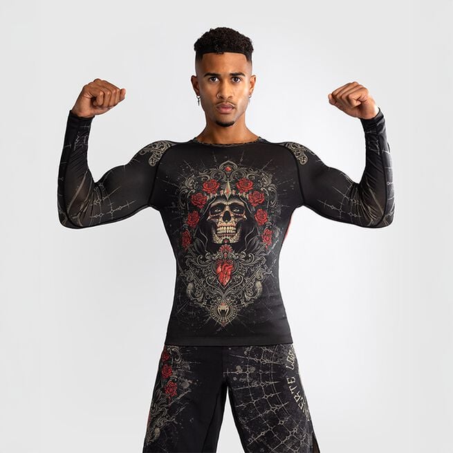 Santa Muerte 5.0 Langærmet Rashguard Sort Guld
