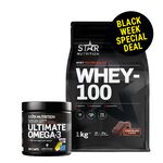Whey-100 1 kg  Ultimate Omega-3 80%, 90 caps BLACK WEEK DEAL