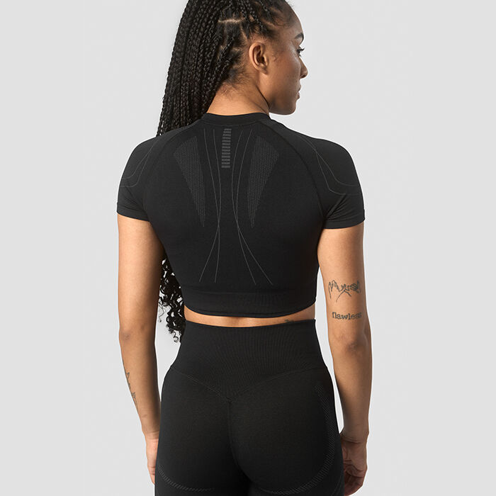 Ultra Seamless Cropped T-shirt Wmn, Black
