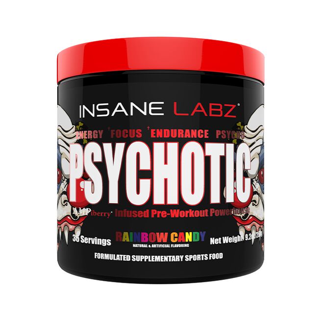 Psychotic Pre-Workout, 35  servings, Rainbow Candy 