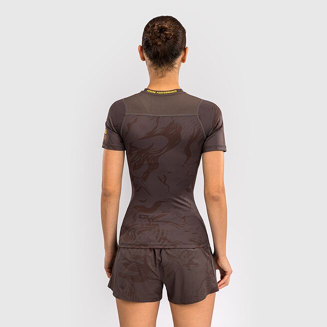 UFC Fusion Women's Short Sleeve Rashguard Solid Earthen Brown