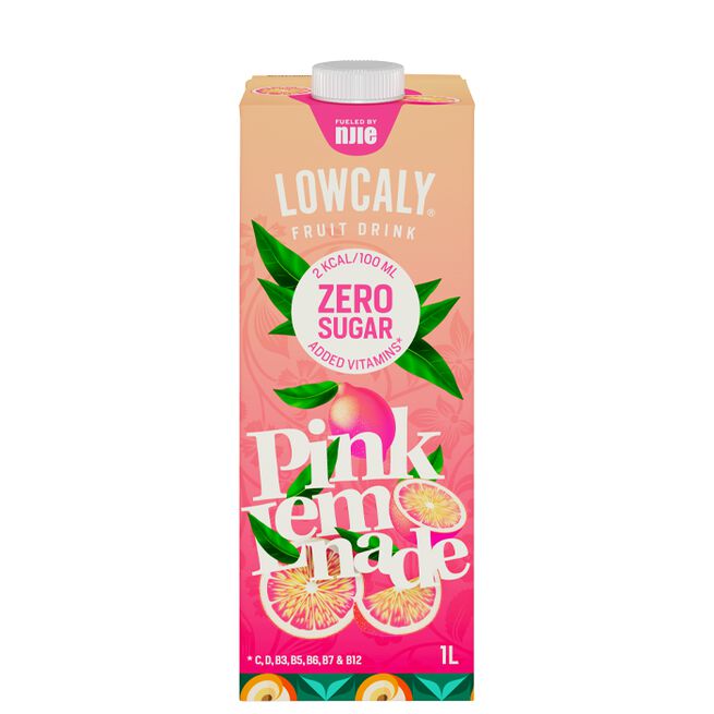 Lowcaly Frugtdrik 1000 ml Pink Lemonade