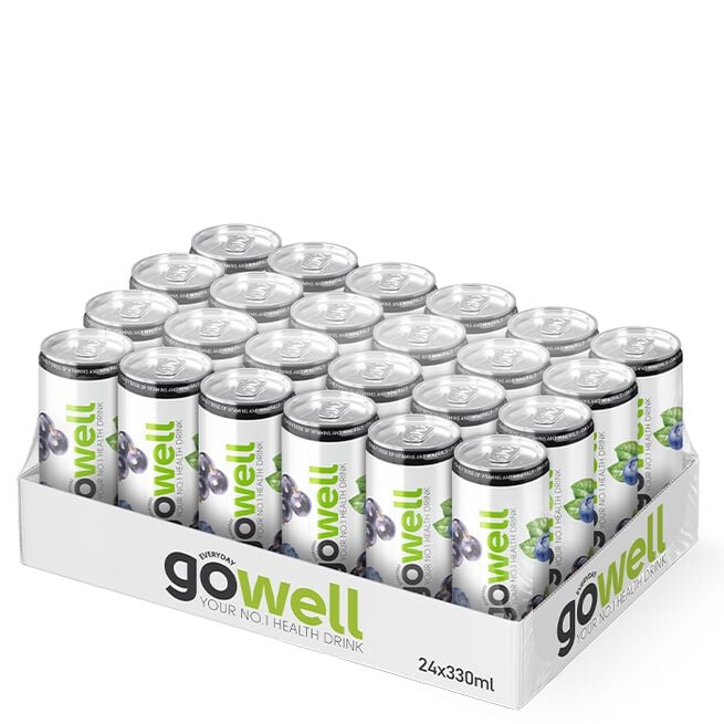 24 x GoWell Functional Drink kasse 33 cl Svartvinbär Blåbär
