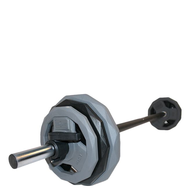 Pumpesæt vægtstang og vægtskiver 17,5 kg