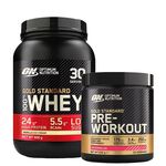 Optimum Nutrition 100% Whey Gold Standard Vassleprotein 908 g + Gold Standard PWO