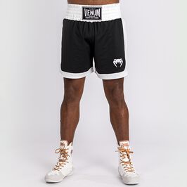 Venum Classic Boxing Shorts, Black/White, L  Klassiske Bokseshorts Sort/Hvid