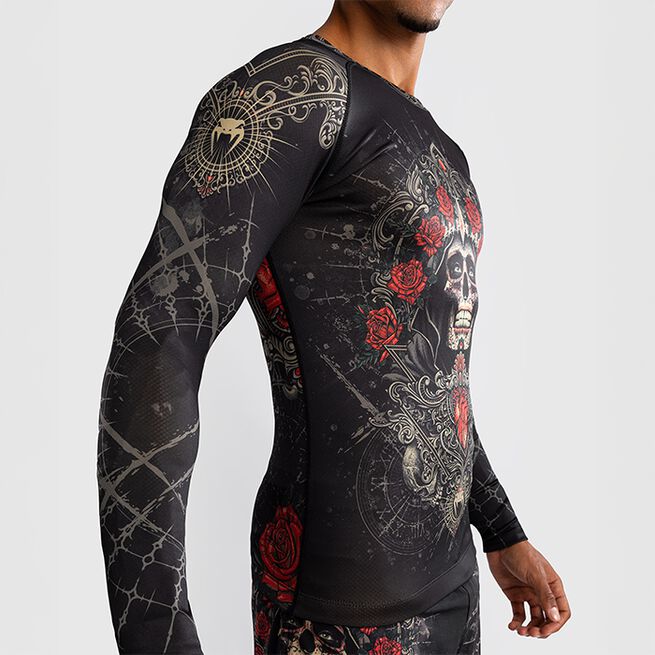 Santa Muerte 5.0 Langærmet Rashguard Sort Guld