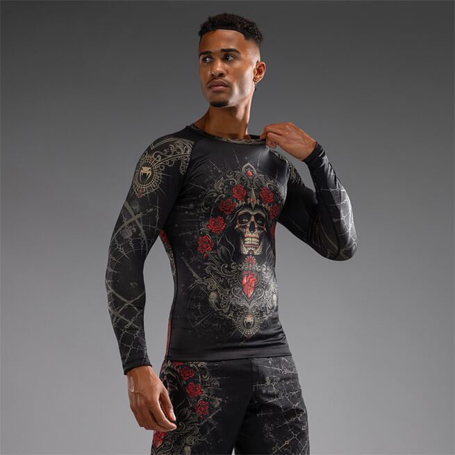 Santa Muerte 5.0 Langærmet Rashguard Sort Guld