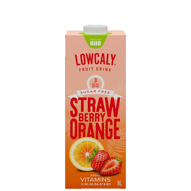 Lowcaly Fruit Drink, 1000 ml, Strawberry Orange 