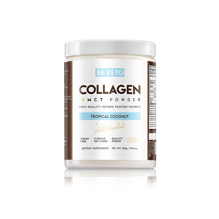 KETO Collagen +MCT 300 g Tropical Coconut &amp; White Chocolate