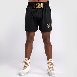 Venum Classic Boxing Shorts, Black/Gold, L  Klassiske Bokseshorts Sort/Guld