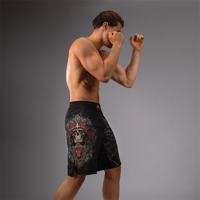Santa Muerte 5.0 Fight Shorts Sort Guld