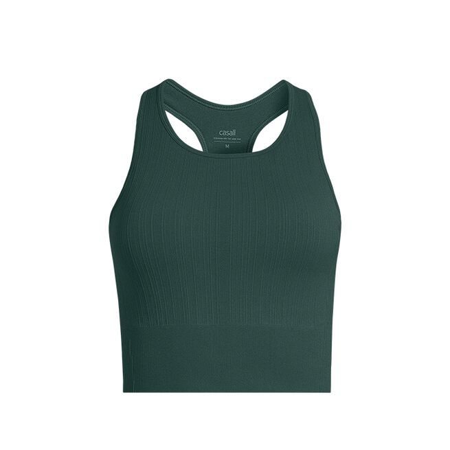 Multi Rib Seamless Padded Sports Top, Dark Pine