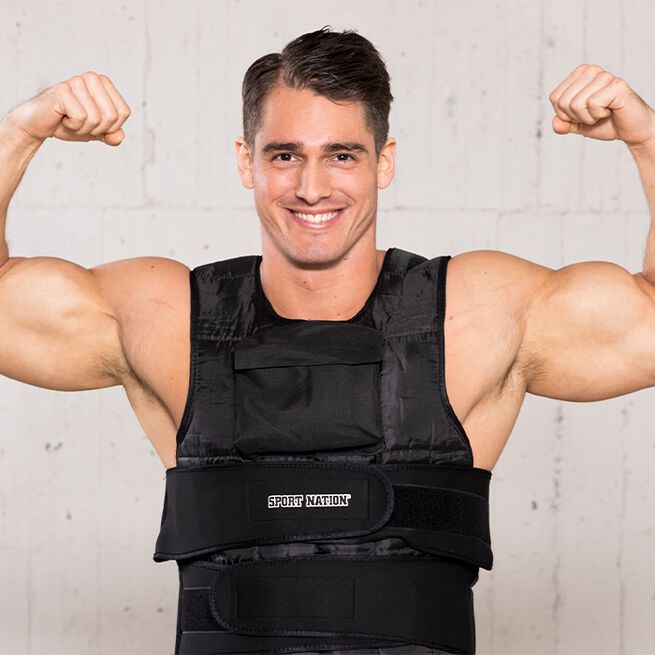 Justerbar Vægtvest med Lomme 10 kg Sort