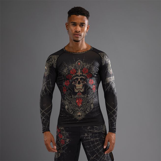 Santa Muerte 5.0 Langærmet Rashguard Sort Guld