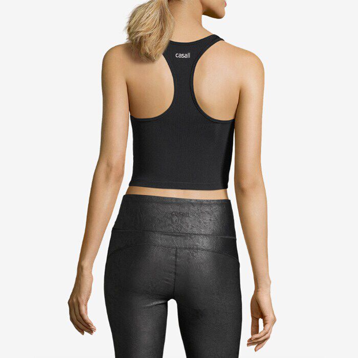 Crop Rib Racerback, Black