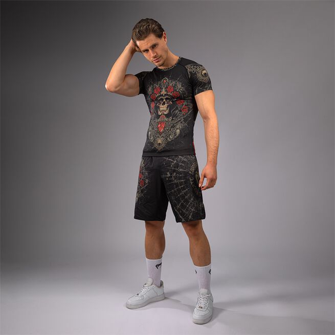 Santa Muerte 5.0 Kortærmet Rashguard Sort Guld