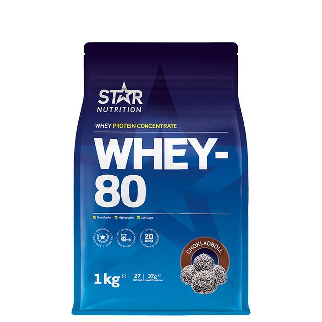 Whey-80 Valleprotein 1 kg Chokladboll