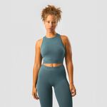 ICANIWILL Define Seamless Logo Cropped Tank Top, Jungle Green