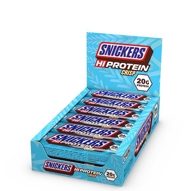 12 x Snickers High Protein Crisp Bar 55 g Mælkechokolade Milk Chocolate