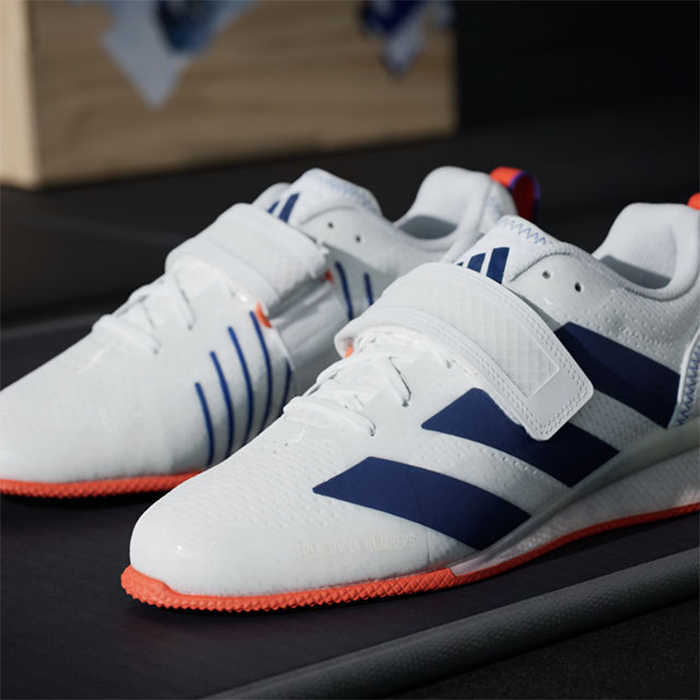 Adipower Weightlifting 3 Sko Hvid M&oslash;rkebl&aring;