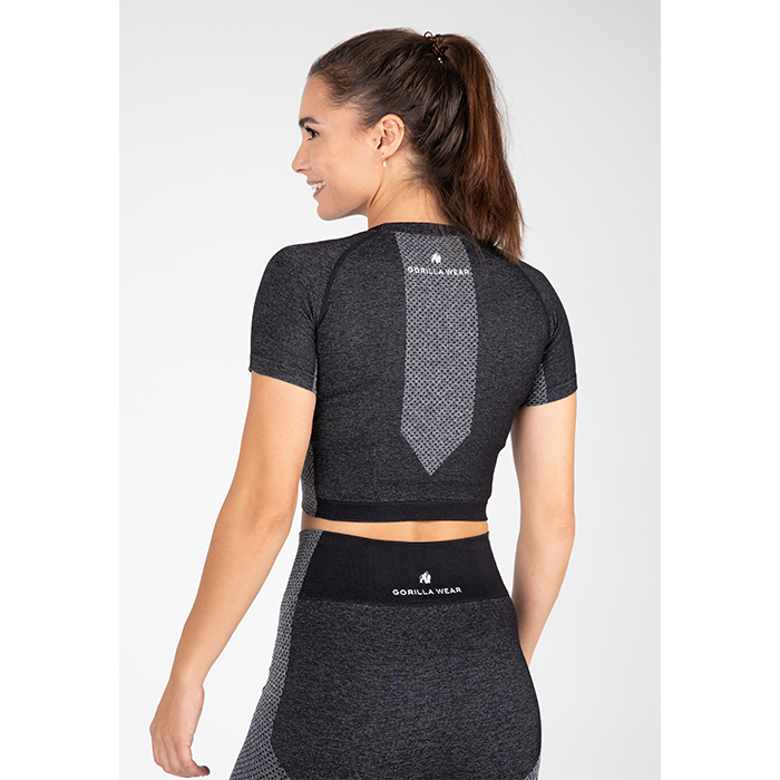 Selah Seamless Crop Top, Black