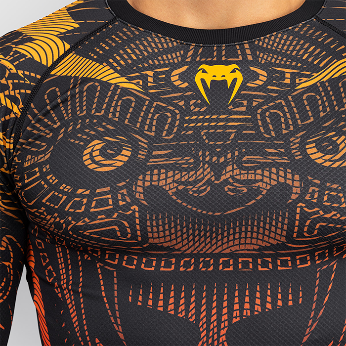 Venum Quetzal Fury Rashguard Sort R&oslash;d Orange