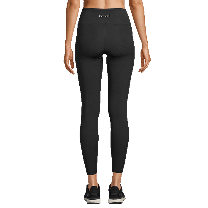 Overlap High Waist Tights, Black