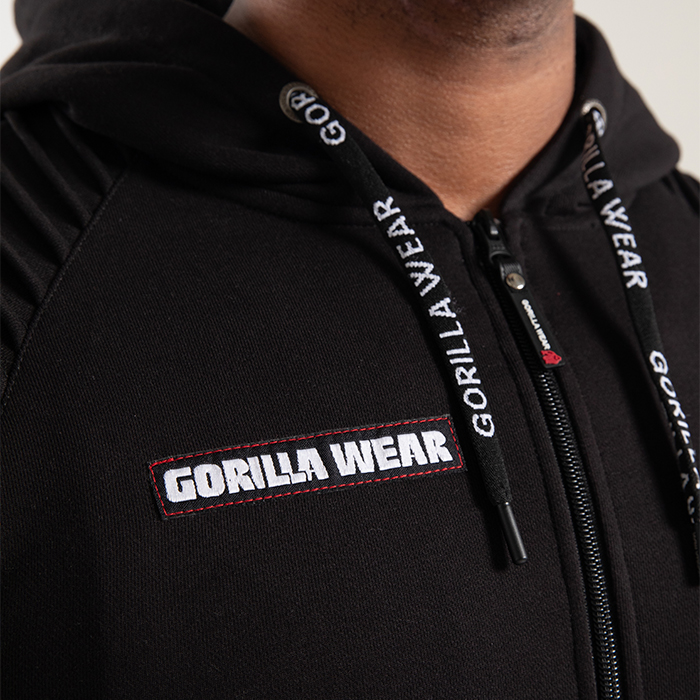 Georgia Hoodie med lynl&aring;s, Sort