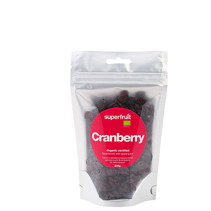 Superfruit Cranberries tørrede Organic, 200 gram