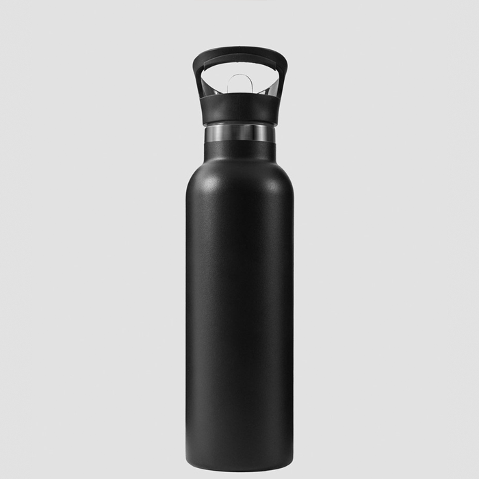 Vandflaske Rustfrit St&aring;l 600 ml Sort/Hvid