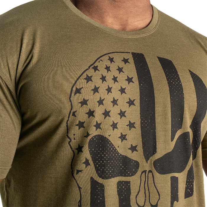 Skull Standard Tee, Army Green Melange