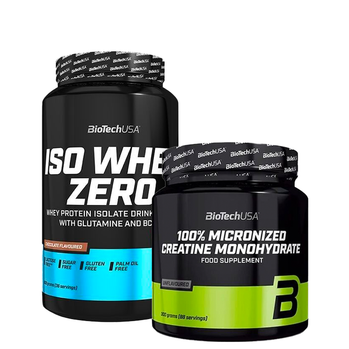 Iso Whey Zero Proteinpulver 908 g + 100% Kreatin Monohydrat 300 g
