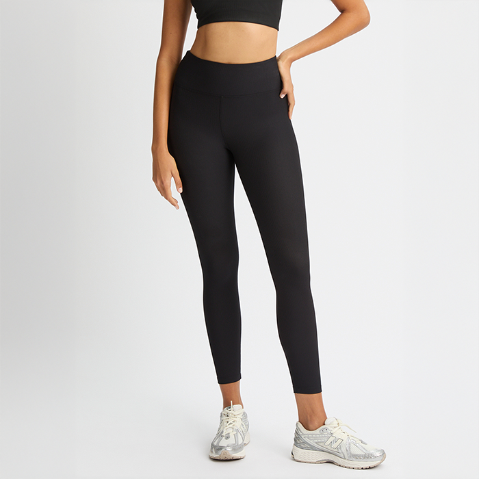 Ribstrikkede Tights Sort