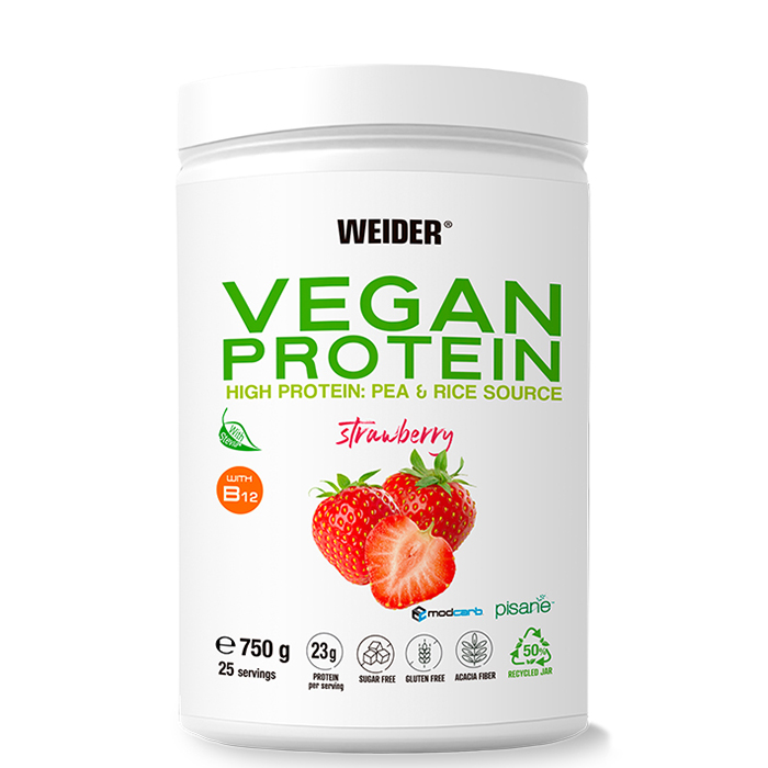 Weider - Vegansk Protein, Jordbærsmag - 750g