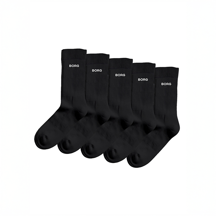 Björn Borg Essential Crew Socks 5-pack Sort, 35-38