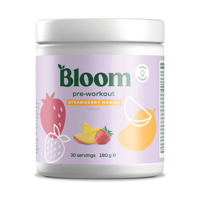 Bloom Pre-Workout, jordbær-mango 180 g