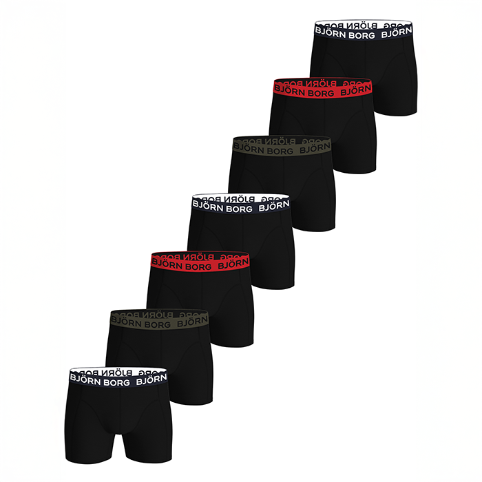 Björn Borg Cotton Stretch Boxers 7-pack Sort, L