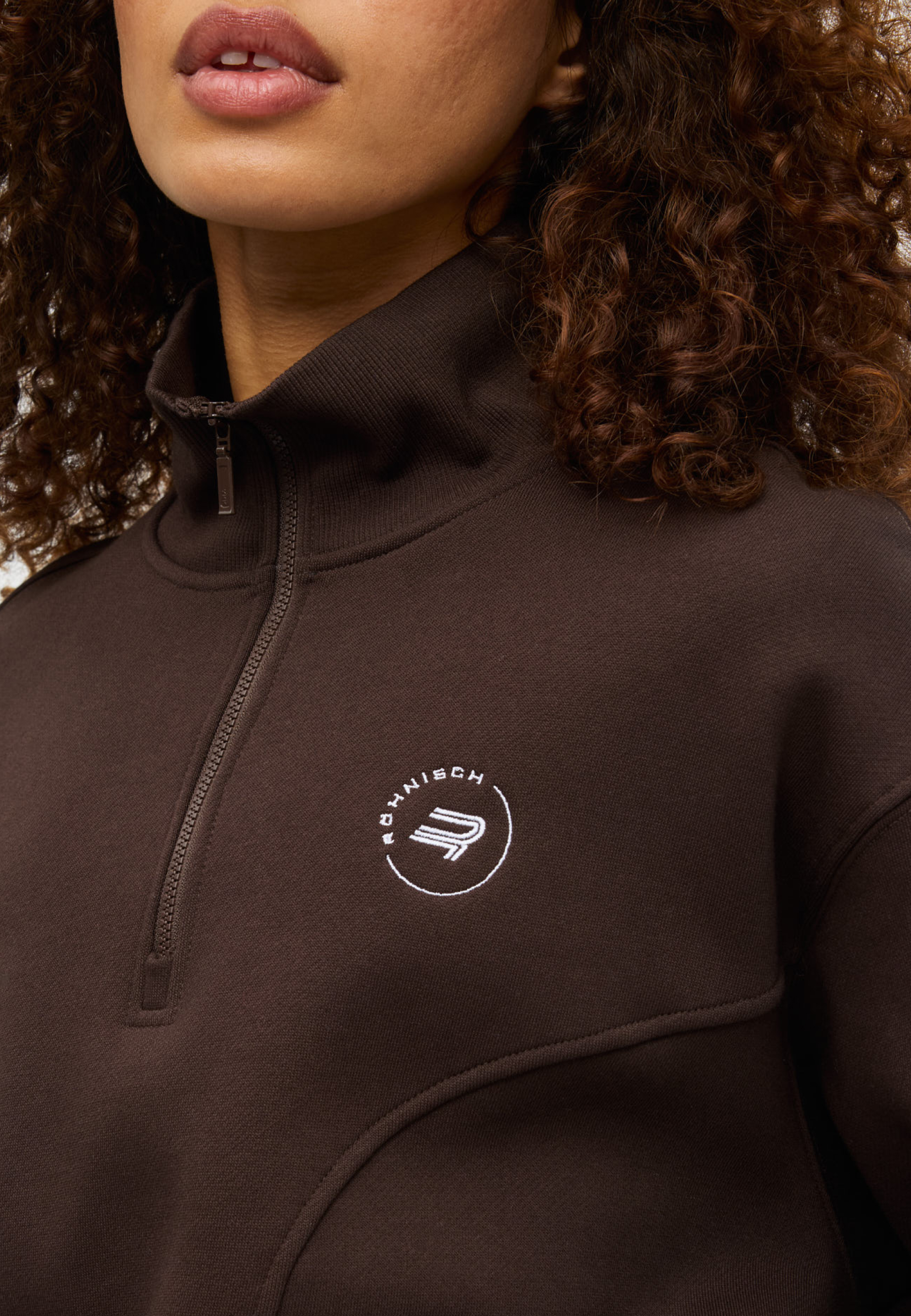 Base Sweat Half Zip Brun