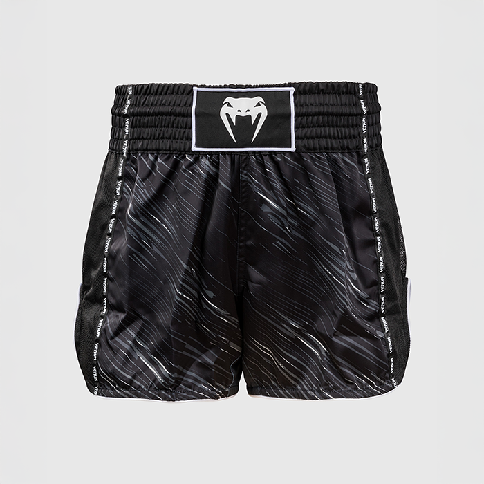 Rapid Muay Thai Shorts Sort Gr&aring; Hvid