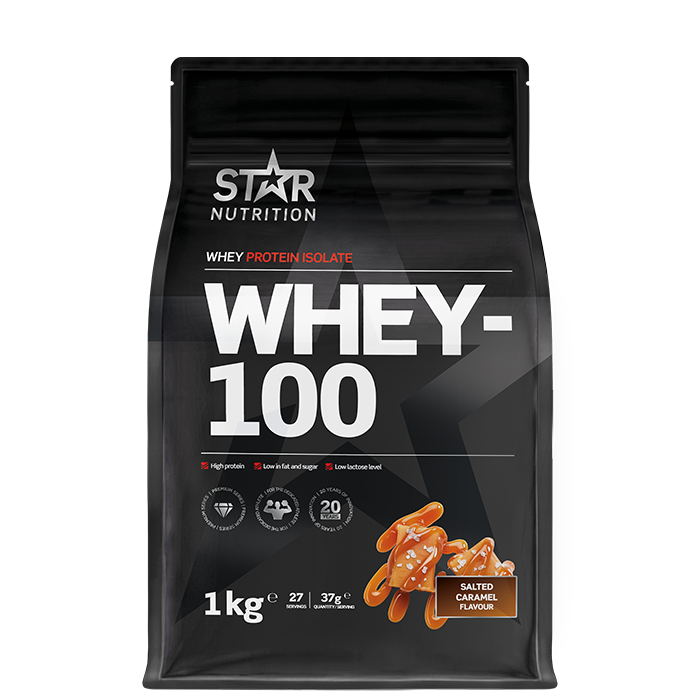 Whey-100, 1 kg, saltet karamel