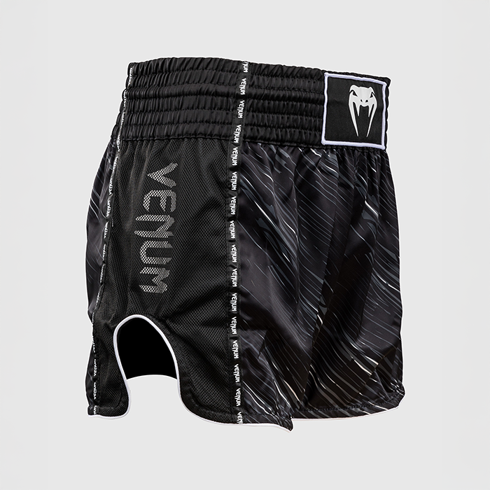 Rapid Muay Thai Shorts Sort Gr&aring; Hvid