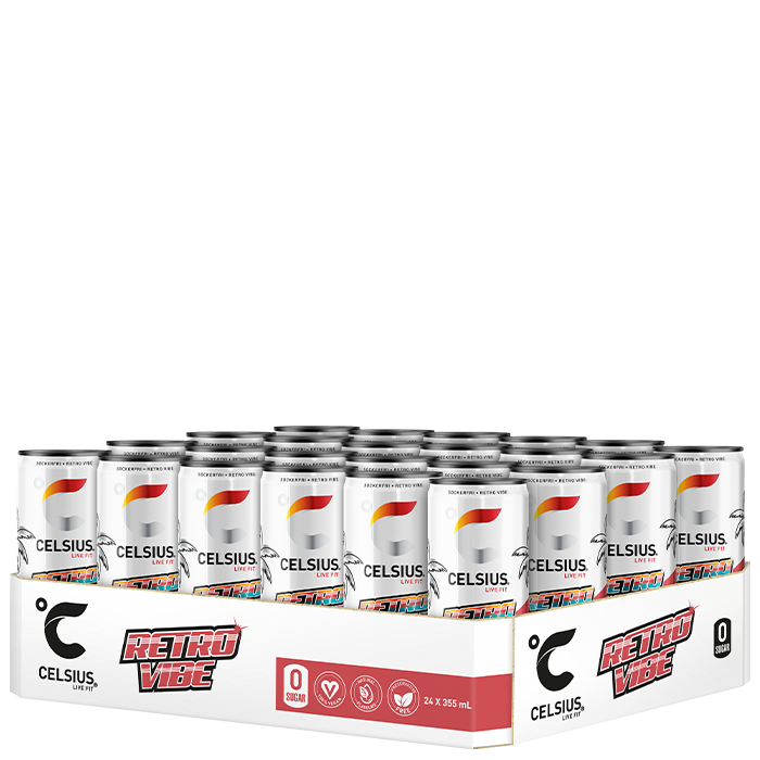 24 x Celsius Energidrik 355 ml Retro Vibe - NEW