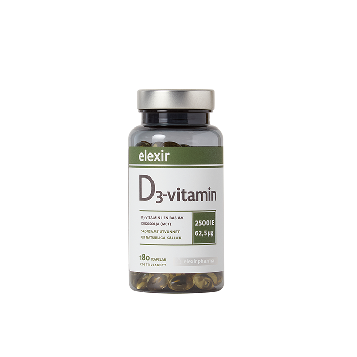 D3-vitamin 2500 IE, 180 kapsler