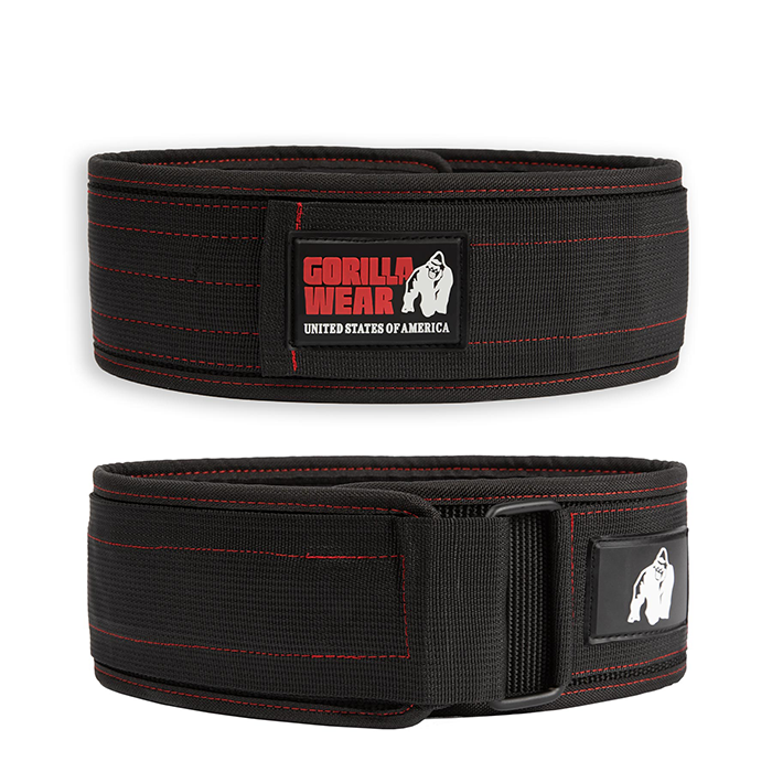4 Inch Nylon Belt, black/red, small/medium
