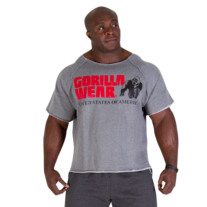 Gorilla Wear Classic Workout Top, S/M, Grey