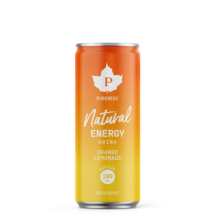 Pureness Natural Energy Drink, Orange Lemonade, 330 ml