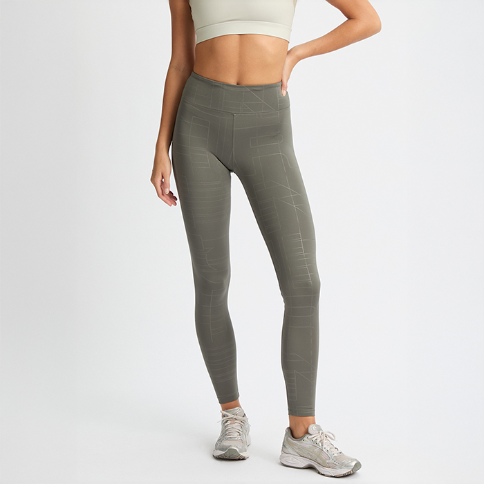 Logo Effect Emboss Tights Gr&oslash;n