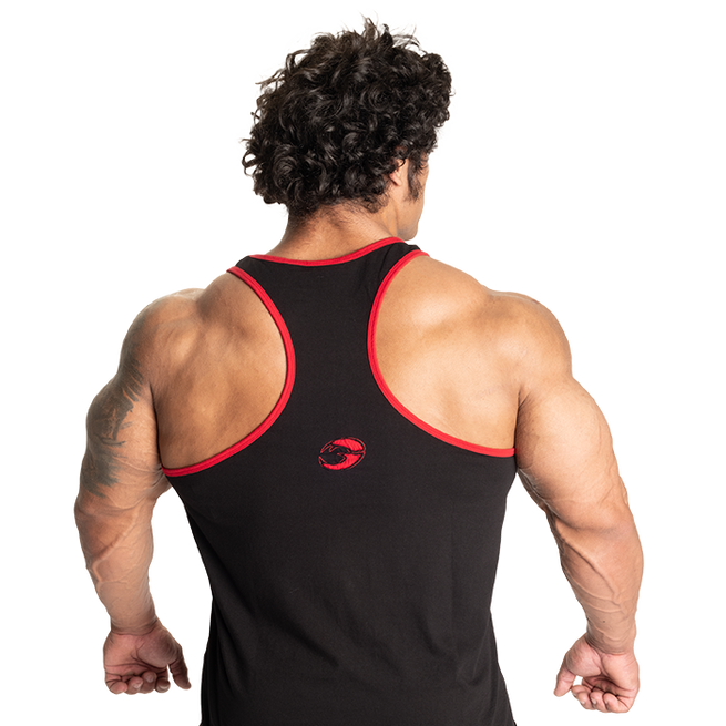 Vintage T-Back Top Sort/R&oslash;d