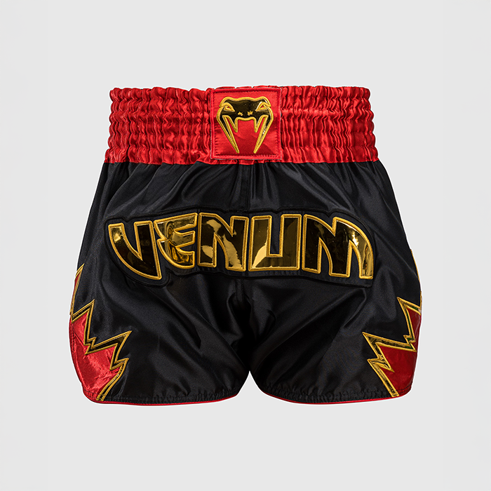 Inferno Muay Thai Shorts Sort Guld R&oslash;d